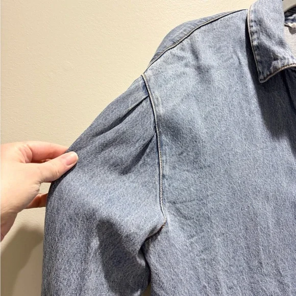 Jane and Delancey Blue Button Down Shirt Casual Denim Western Lyocell Sz M - Picture 4 of 6
